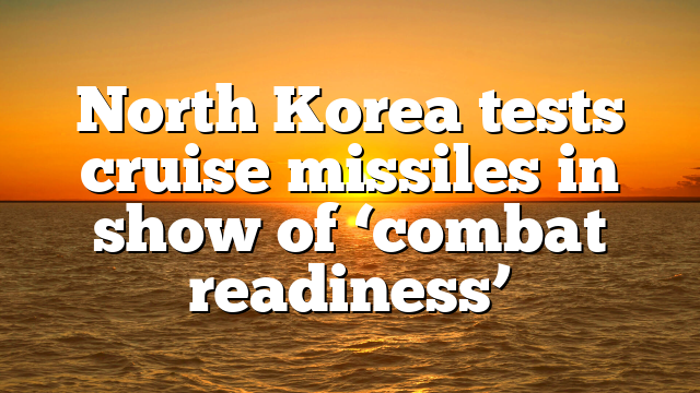 North Korea tests cruise missiles in show of ‘combat readiness’