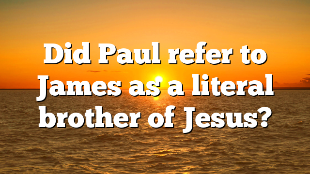 Did Paul refer to James as a literal brother of Jesus?