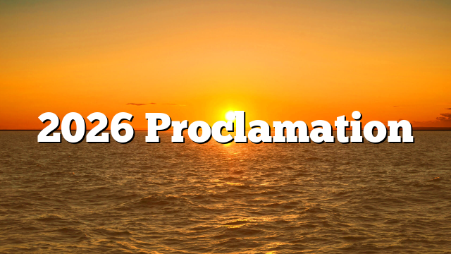 2026 Proclamation