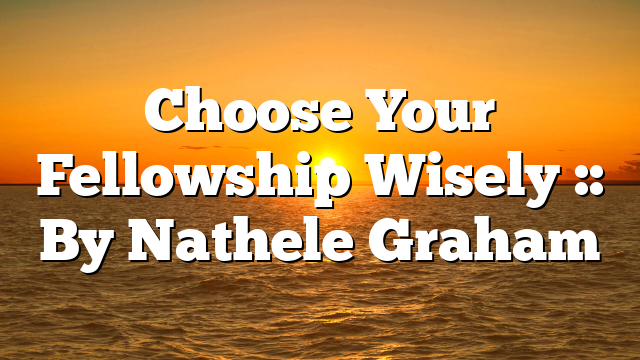 Choose Your Fellowship Wisely :: By Nathele Graham