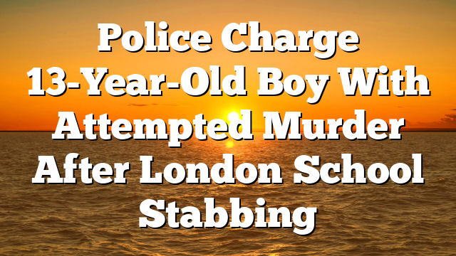 Police Charge 13-Year-Old Boy With Attempted Murder After London School Stabbing