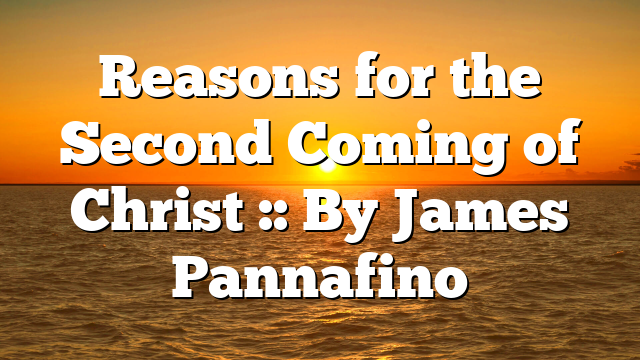 Reasons for the Second Coming of Christ :: By James Pannafino