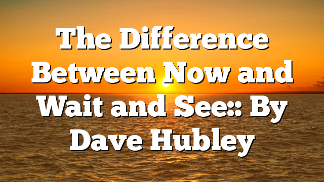 The Difference Between Now and Wait and See:: By Dave Hubley