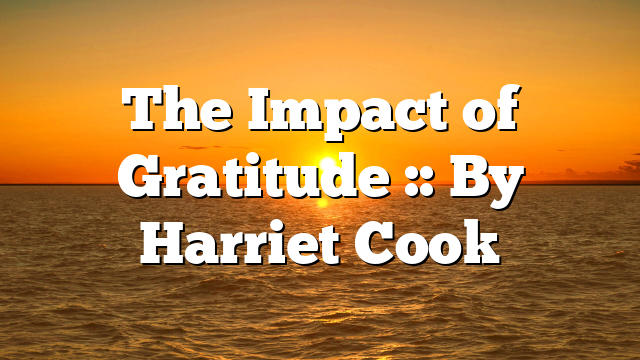The Impact of Gratitude :: By Harriet Cook