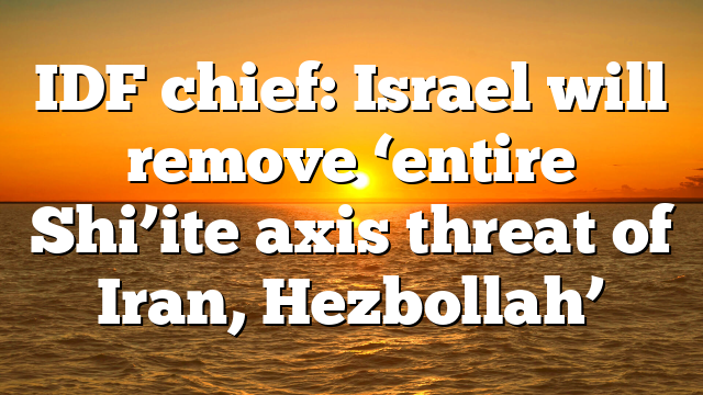 IDF chief: Israel will remove ‘entire Shi’ite axis threat of Iran, Hezbollah’