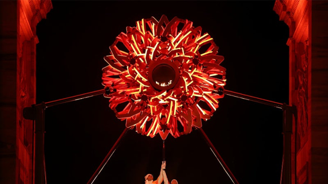 The Opening Ceremony Of The 2026 Winter Olympics Featured A Burning Cauldron With Everlasting Flames In The Middle Of The All-Seeing Eye In Hell