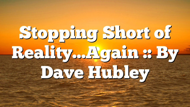 Stopping Short of Reality…Again :: By Dave Hubley