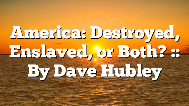 America: Destroyed, Enslaved, or Both? :: By Dave Hubley
