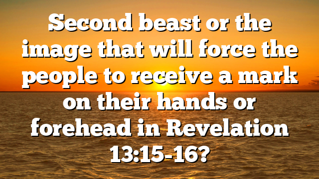 Second beast or the image that will force the people to receive a mark on their hands or forehead in Revelation 13:15-16?