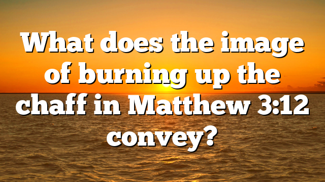 What does the image of burning up the chaff in Matthew 3:12 convey?