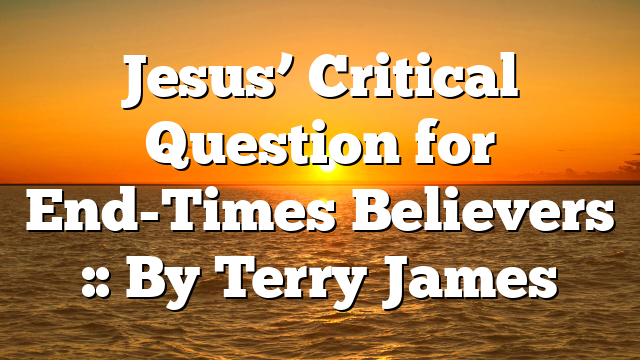 Jesus’ Critical Question for End-Times Believers :: By Terry James