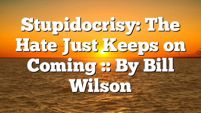 Stupidocrisy: The Hate Just Keeps on Coming :: By Bill Wilson