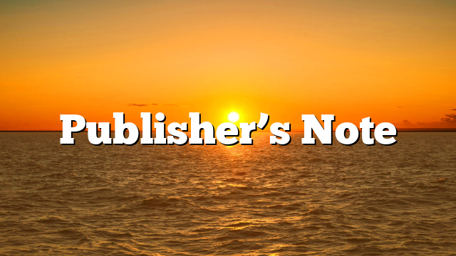 Publisher’s Note
