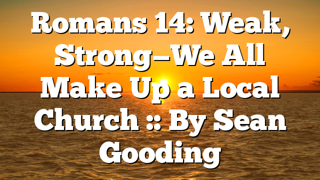 Romans 14: Weak, Strong—We All Make Up a Local Church :: By Sean Gooding