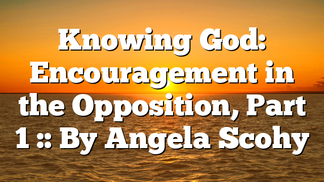 Knowing God: Encouragement in the Opposition, Part 1 :: By Angela Scohy