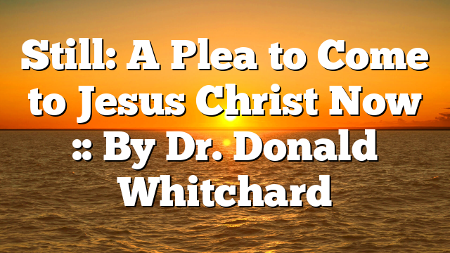 Still: A Plea to Come to Jesus Christ Now :: By Dr. Donald Whitchard