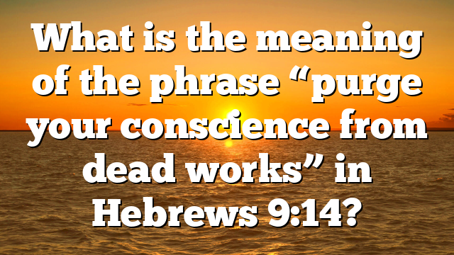 What is the meaning of the phrase “purge your conscience from dead works” in Hebrews 9:14?