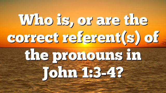 Who is, or are the correct referent(s) of the pronouns in John 1:3-4?