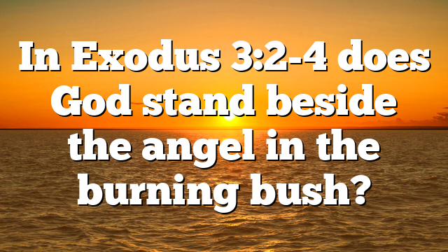 In Exodus 3:2-4 does God stand beside the angel in the burning bush?