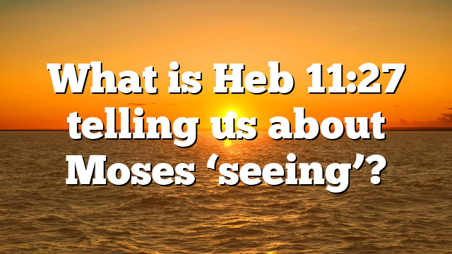 What is Heb 11:27 telling us about Moses ‘seeing’?